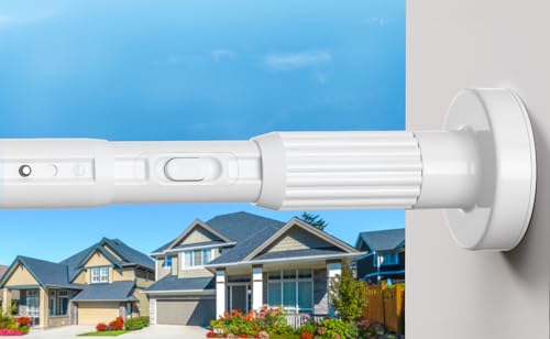 Image of Tension Rod 41-87inch White Tension Curtain Rods no Drilling