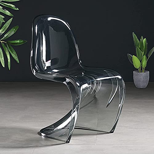 Silla acrílica transparente, silla de bar en forma de S,...