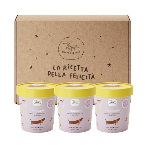 Biscotti per Cani, SET X3 100% Naturali alla Carrube e Fiocchi di Riso | Snack per Cani Carrubini | Potenziano le difese | Biscotti per cani cuccioli e adulti, per tutte le taglie | 300 gr | Hygge Dog
