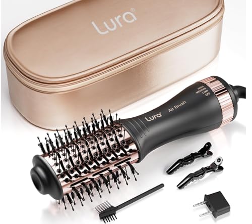 Automatic Dual Voltage Hair Dryer Brush with European Plug,Travel Hair Blow Dryer Brush with Travel...