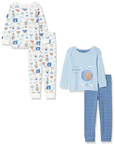 Mothercare Io B Animal Friends 2pk Pj Pigiama, Nero (Blue 128), Early Baby (Manufacturer Size:2.3) Unisex-Bimbi