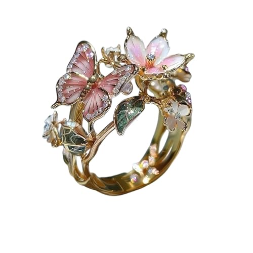 Anillo de mariposa ajustable de moda accesorio infantil de metal ligero