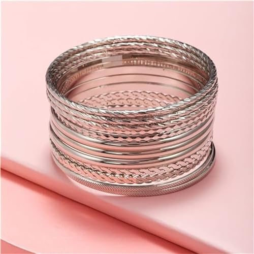 19Pcs Gold Bangle Bracelets Set for Women Boho Multi Layer Stack Textured Bracelets Indian Chunky Bangle Bracelet for Women Teen4