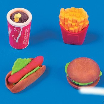 Party902 24 Fast Food Erasers
