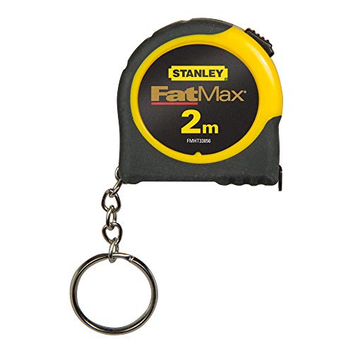 STANLEY Mètre Porte Clés Gamme FATMAX - Large Ruban - Ruban Laqué Pour Plus De Résistance - Système De Blocage - Crochet Zéro Réel - Boitier Abs Antichoc - Boitier Compact - FMHT0-33856