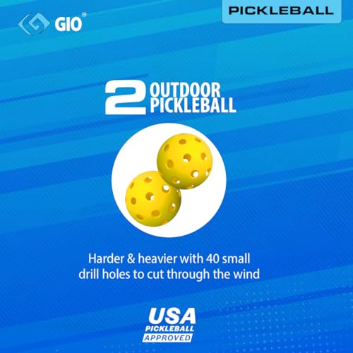 GIO Lite Carbon Fiber Pickleball Paddles Set of 2-2024 USAPA Approved Pickleball Paddle for Beginners - 16mm Carbon Surface + Polypropylene Honeycomb Core – 8.22 Oz - Thumbnail 6