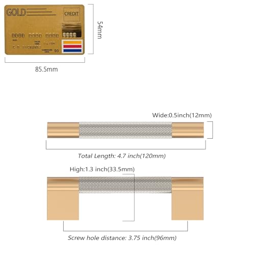 Coinkoly 10 Pack 3-3/4"(96mm) Brushed Satin Nickel and Champagne Bronze Cabinet Pulls Kitchen Cabinet Handles Knurled Cabinet Hardware Drawer Pulls for Cupboard by Coinkoly - Used condition - Image 2