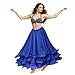 TopTie Belly Dance Maxi Skirt Chiffon Tribal Full Circle Swing Skirt-NavyBlue-L