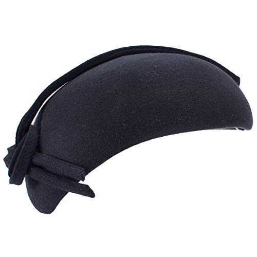 Lawliet Black Teardrop Women Felt Fascinator Tam Beret Casque Cocktail Hat A572(Black) #TOP1
