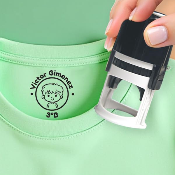 Transparent Gift Sello Personalizado para Ropa y Objetos de Niños. Marcador de Nombre Infantil para Guardería, Colegio y Campamentos. Apto para Lavadora y Secadora. Marcador Textil.