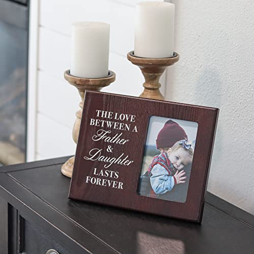 Elegant Signs The Love Between A Father And Daughter Last Forever - Wood Picture Frame Holds 4X6 Photo - Daughter Or Dad Gift For Birthday, Christmas, #TOP2