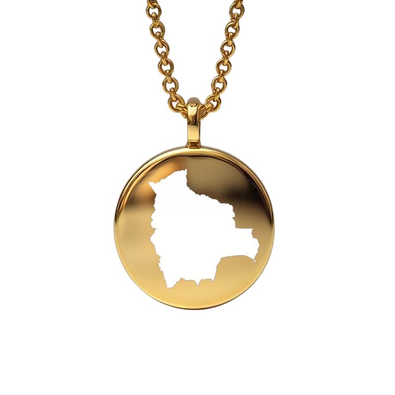 Pendentif carte de la Bolivie, un médaillon gravé Aventure pour garder vos souvenirs près du cœur