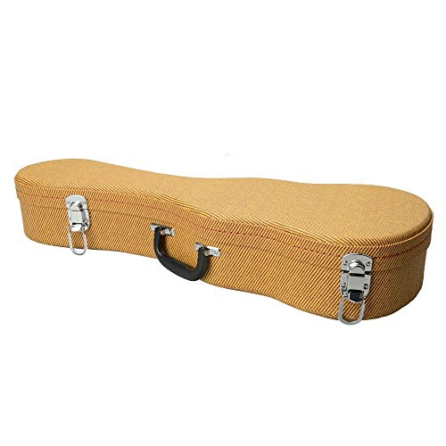 Glarry 24'' Python Pattern Leather Concert Ukulele Hardshell Case With Plush Interior And Storage #TOP29
