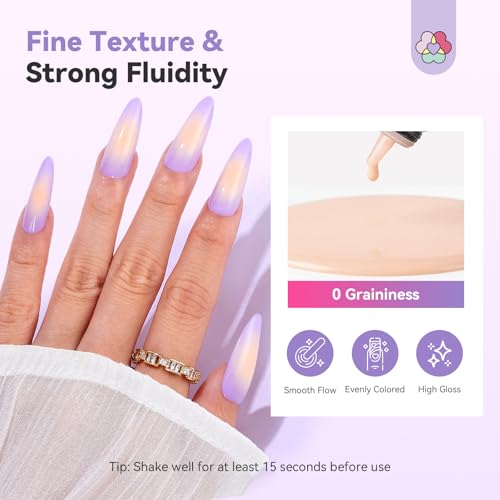 Image of SAVILAND Airbrush Gel Nail Polish Dilution Free: Light Nude Airbrush Paint for Nails Hema & Acetone Free Non Toxic No Clogging for Creating Ombre Nails Aura Nails Design Salon 20 ml