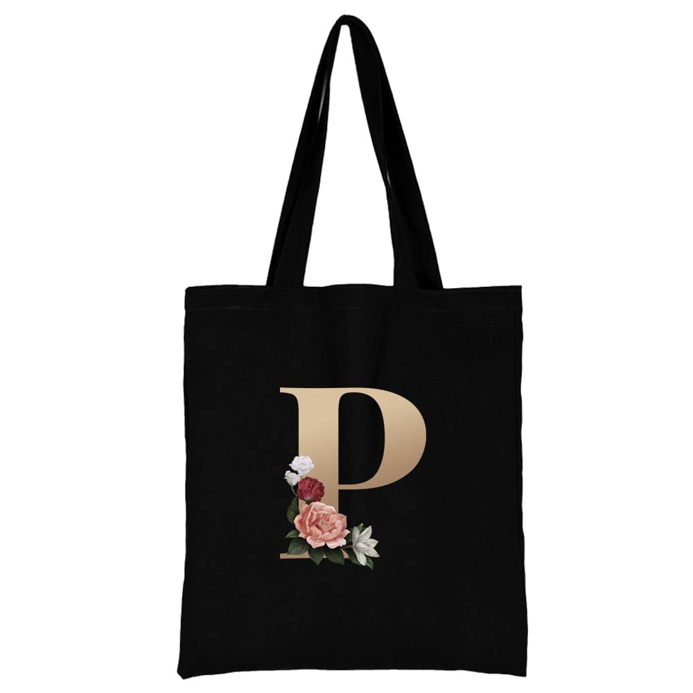 26 Letter Printed Canvas reusable grocery bags, Foldable Casual Travel HandBag, Shoulder Beach Tote Bags, Shopper bag eco friendly super strong washable Storage bags Shopping bag Canvas bag for Women