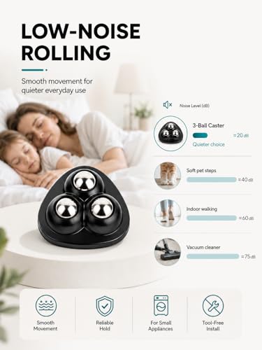 Image of 8 Pcs Appliance Caster - Appliance Slider, 360 Swivel Mini Ball Appliance Rollers for Kitchen Appliances, Sticky Universal Wheels for Air Fryer, Coffee Maker, Stand Mixer
