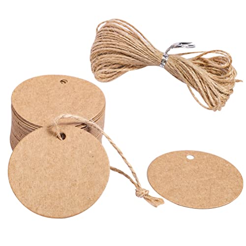 50 Piezas Etiquetas de Papel Kraft, Etiquetas de Regalo