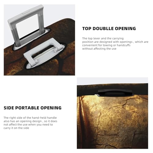 Golden-Faced Buddha Statue Elastic Travel Luggage Covers Dustproof Scratch-Resistant Suitcase Protector Fit 22-24 Inch3