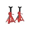 Amazon Basics Steel Jack Auto Stands with 6,000 lb or 3 Ton Capacity, 1 Pair, Black and Red