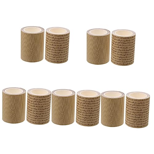 Ruban Adhésif Kraft Décoratif DOITOOL, Lot de 10 Rouleaux Vintage en Papier Résistant