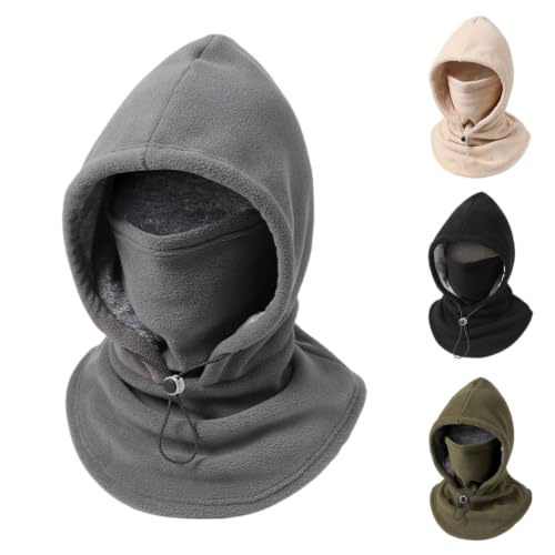 Balaclava Face Mask Men Women Fleece Ski Mask Balaclava Winter Hat Grey