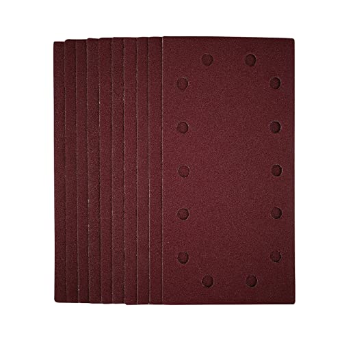 Draper Sanding Sheets (10 Pack) | 80 Grit Hook and Loop Sanding Pads | 115 x 230mm Sandpaper for Electric Sander | 55863