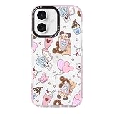 ChiCaseVer for iPhone 17 Case, Whimsical Theme Park Pattern with Milkshakes & Balloons, Military-Grade Drop Protection, Cute Slim TPU Protective Cover with Camera Control for Girls Teens