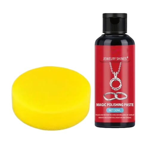 Pulidor de plata para joyas, 50 ml, removedor de arañazos de metal, crema con pasta de larga duración para anillos, cadenas, jade y joyas, cuidado del metal contra arañazos