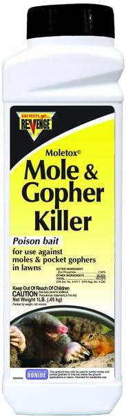 REVENGE Moletox Mole & Gopher Killer Poison Bait Granules, 1 lb. Ready-to-Use Control for Pocket Gophers in Lawn