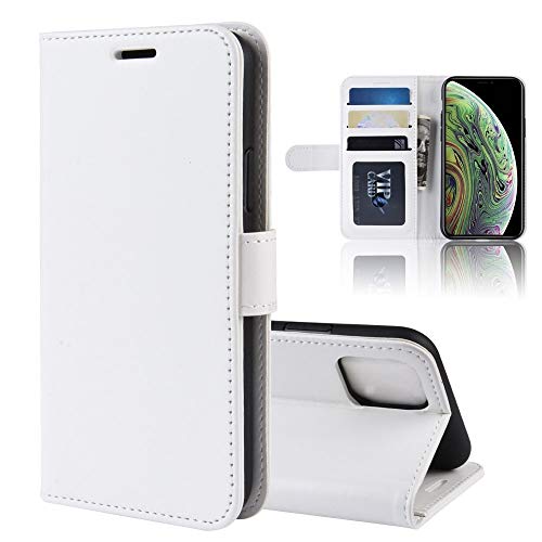 Étui portefeuille iPhone 11 Pro cuir blanc holster horizontal