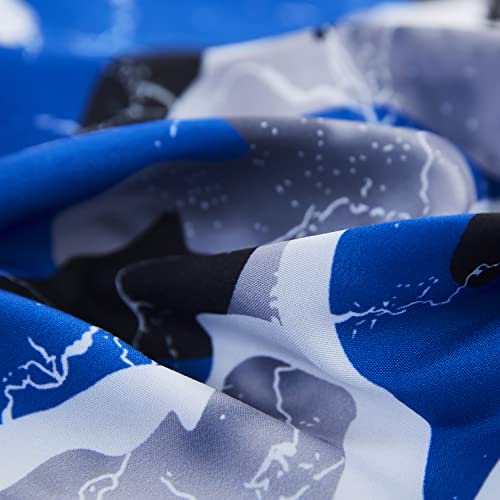 Mengersi Camouflage Sheet Set,Marble Printed Pattern Bed Sheets,Blue Fitted Sheet,Flat Sheet,Pillowcases, Extra Soft - Deep Pockets - Easy Fit - 3 Piece Se,Twin Xl Size #TOP6