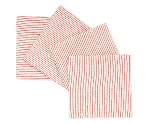 Servilletas de tela rojas de lino 18x18 en pack de 4 miniatura 2