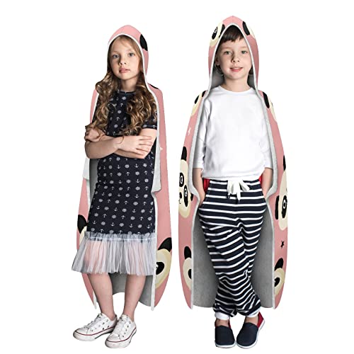 Gispog Cute Cartoon Baby Panda Hoodie Blanket Wearable Throw Blankets Warm Air-Conditioning Quilt For Baby Kids Adults 39X51In #TOP4