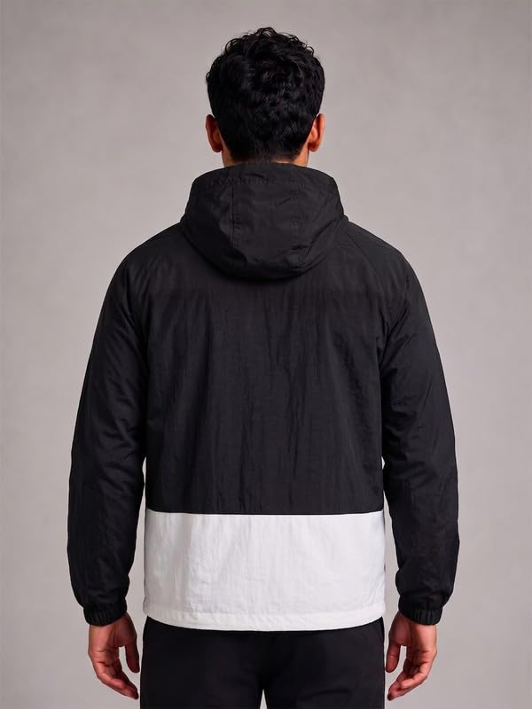 Image of CHKOKKO Windcheater Jacket For Men With Hood UPF 50+ UV Sun Protection | Lightweight Breathable Water-Repellent Windbreaker | Nylon Fabric Outdoor Running Biker Dailywear Jacket