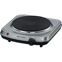 ELTAC Einzelkochplatte EK 18 - 1 Gussheizplatte, stufenlos regelbar, Überhitzungsschutz, 1500 Watt, Silbermetallic