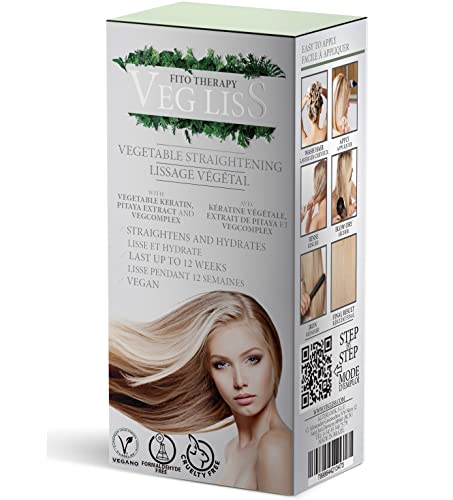 VegLiss Alisado Brasileño Vegetal, Kit Alisado con Champu Remineralizante PreTratamiento 30 ml,...