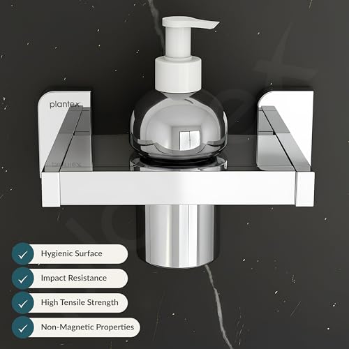 Image of Plantex 304 Grade Stainless Steel Liquid Soap Dispenser for Bathroom /Shampoo Dispenser /Handwash Dispense /Bathroom Accessories - (Rolex, Chrome)
