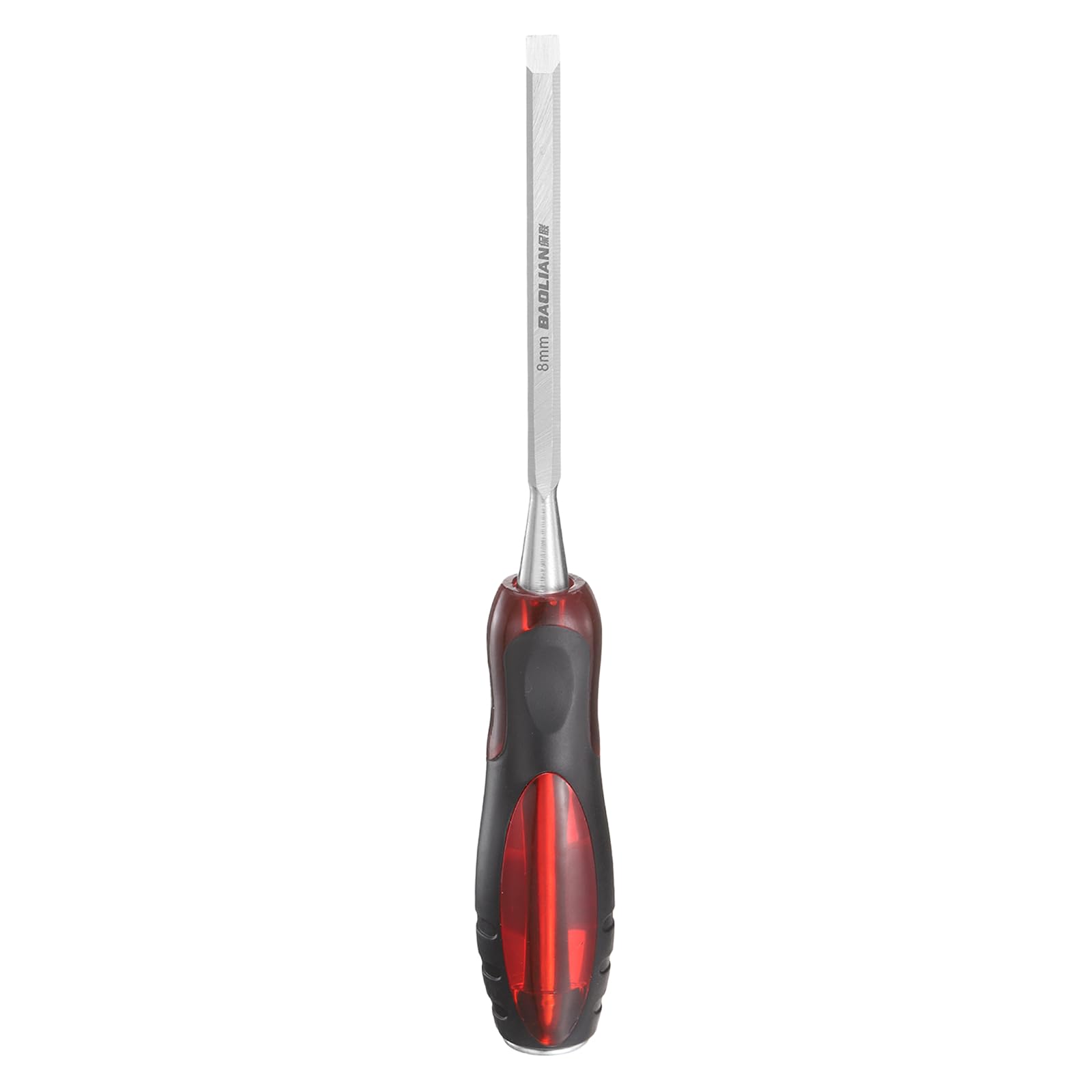 sourcing map Wood Chisel 8mm / 5/16" CR-V Steel Beveled Edge Blade Wood Woodworking Tools with PVC Handle for Carving Woodworking DIY Projects