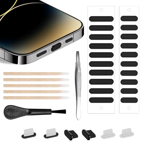 Ya en manzanajugosa.com: YIQILAIYA Kit de Limpieza para iPhone, Incluye Tapas Antipolvo USB C, Adhesivos Antipolvo para Altavoces, Tapas de Algodón, Cepillos y Pinzas