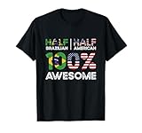 Brazilian American Patriot USA Grown Brazil US Flag T-Shirt