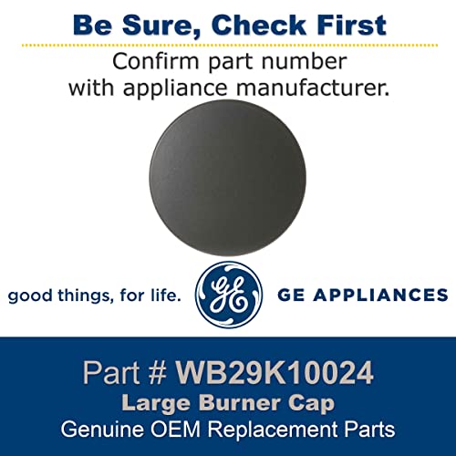 GE WB29K10024 Genuine OEM Cooktop Large Burner Cap (Black) for GE Gas Ranges