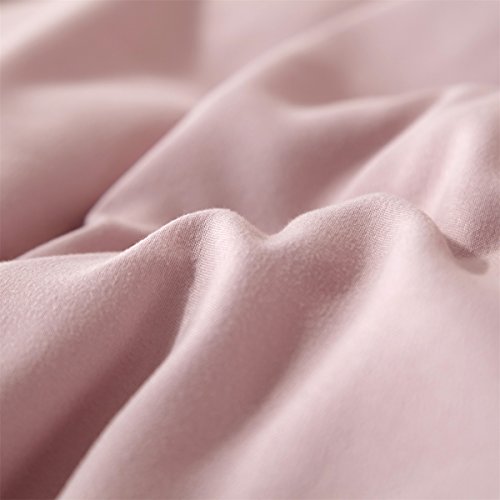 HYPREST Queen Duvet Cover Set - Microfiber Soft Comfortable Durable Ruffled Pink Blush Duvet Cover Bedding Set (Not Including Comforter) - Thumbnail 7