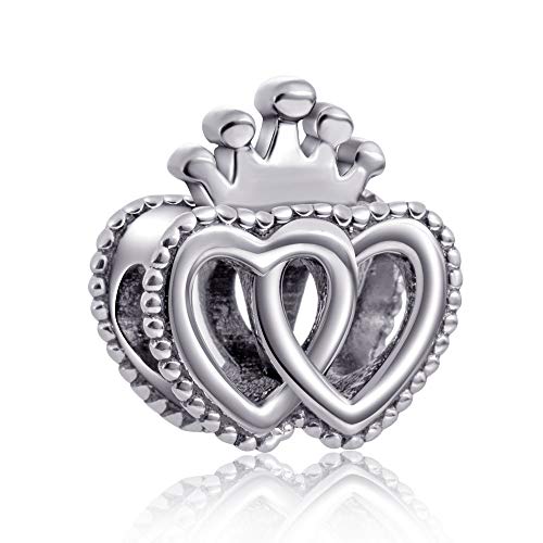 Crown Beads 925 Sterling Silver Love Charms for Women Bracelets