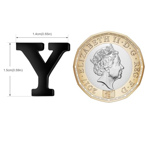 Image of HONEY BEAR Initial Alphabet Letter Lapel Pins Collar Badge Brooches for Mens /Womens Shirt Dress Decoration Black