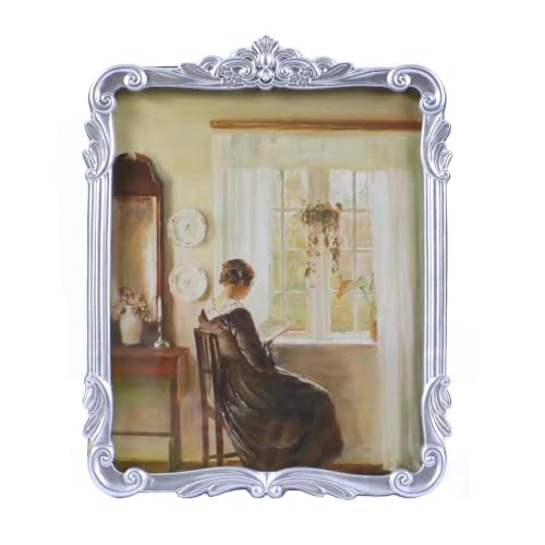 Image of Vintage Picure Frames 8x10 Antique Victorian Silver Frame Wall Decor