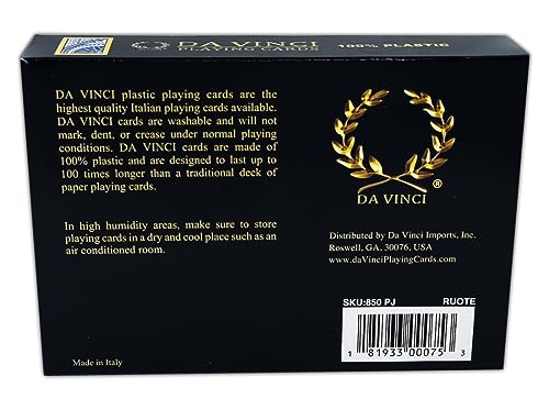 Naipes de Póker Da Vinci, 100% plástico, 2 barajas con estuche miniatura 3