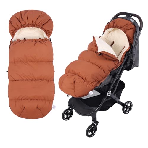 Image of Waterproof &Thicken Universal Stroller Cover Winter,Stroller Footmuff Bunting Bag for Warm Strollers Muff,Stroller Accessories for Baby Sleeping Bag Winter Stroller Blanket