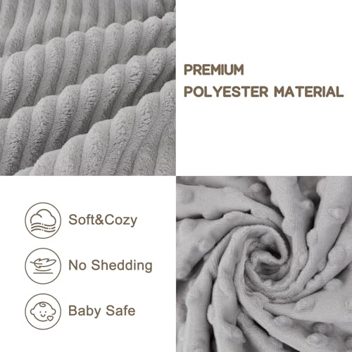 Image of Elephant Baby Security Blanket for Boys and Girls 15 Inch Grey