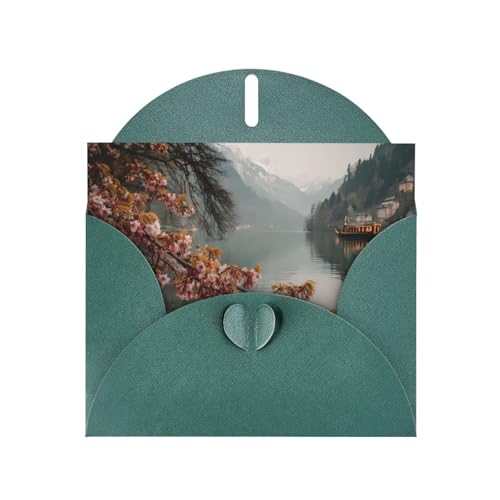 Tarjeta de felicitación de otoño con sobre verde oscuro, vacaciones, cumpleaños, bodas, aniversarios, escribir bendiciones únicas