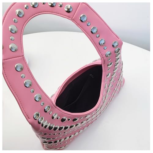 Image of CUXVA Studded Purses Y2k Shoulder Bag 90s Punk Women Small Shouder Purse PU Leather Designer Handbags